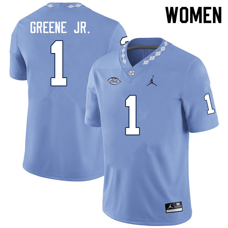Women #1 Andre Greene Jr. North Carolina Tar Heels College Football Jerseys Sale-Carolina Blue